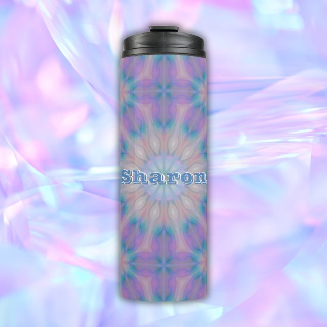 Pastel Mother of Pearl Pattern Name Monogram | Thermal Tumbler (Creator Uploaded)