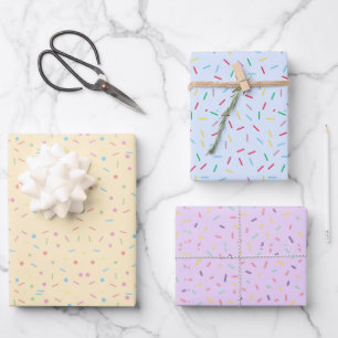 Pastel Multi Coloured Sprinkles Modern Trendy Wrapping Paper Sheet