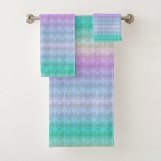 Pastel Multicolor Abstract Geometric Shapes Bath Towel Set (Insitu)