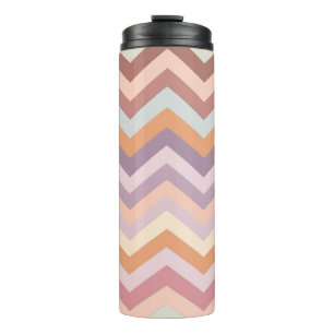 Pastel Multicolor Chevron Zigzag Boho Geometric Thermal Tumbler