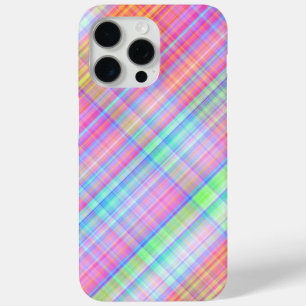 Pastel Multicolor Plaid Fabric  iPhone 15 Pro Max Case
