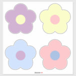 Pastel Multicolored Cartoon Retro Flowers<br><div class="desc">Another girly sticker sheet by JessicaAmber - ask about custom orders! This cute set of vinyl stickers feature four simple retro flowers in pastel pink , purple, yellow and blue. Has a fun and youthful vibe. Fits in great with Danish Pastel interior design style. A cute gift for your trendy...</div>