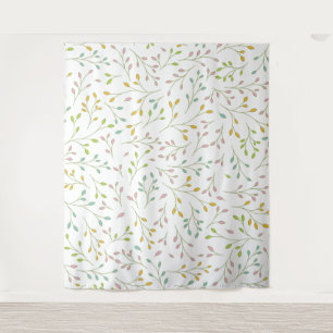 Pastel Multicolored Delicate Botanical Vine Patter Tapestry