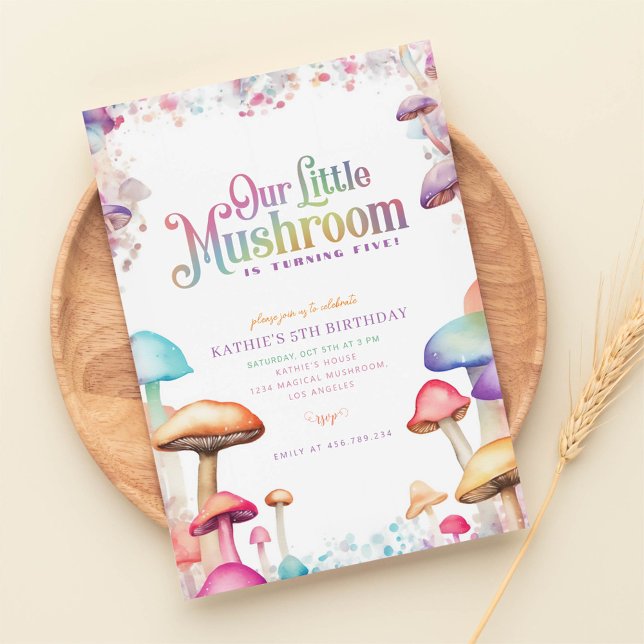 pastel mushroom magical forest birthday invitation (Creator Uploaded)