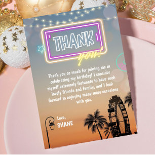 Pastel Music Festival Concert Boho Birthday Thank You Card