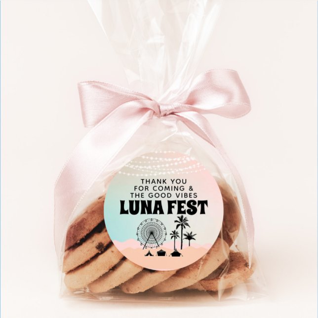 Pastel Music Festival Thank You Classic Round Sticker (Creator Uploaded)