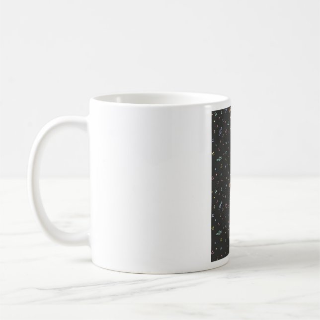 Pastel Musical Notes and Symbols Pattern Coffee Mug (Left)