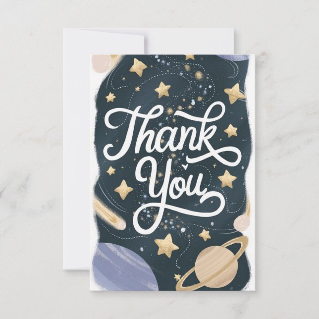 Pastel Mystical Cosmic Celestial Thank You Card (Front)