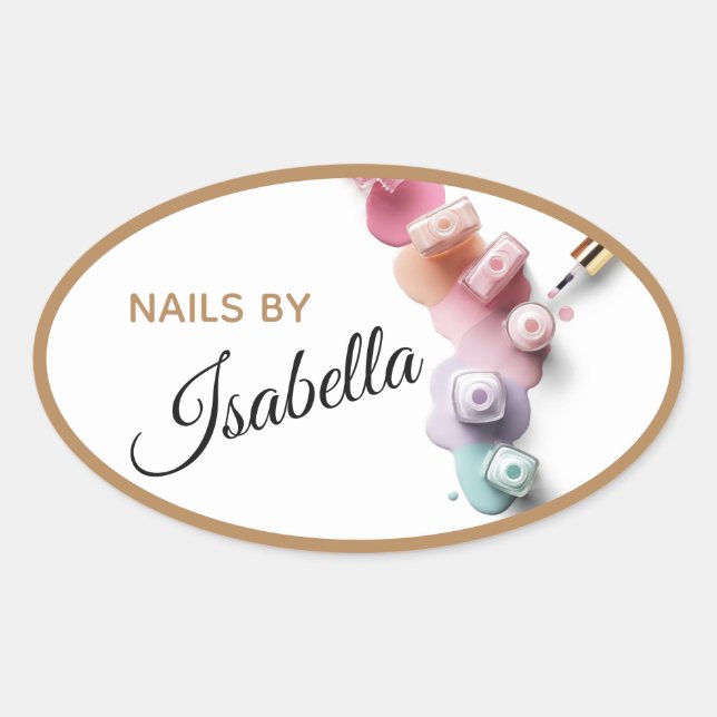 Pastel Nail Polish Salon Sticker (Front)