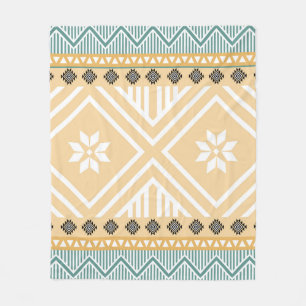 Pastel Native Fabric Seamless Pattern, Thai Nativ Fleece Blanket