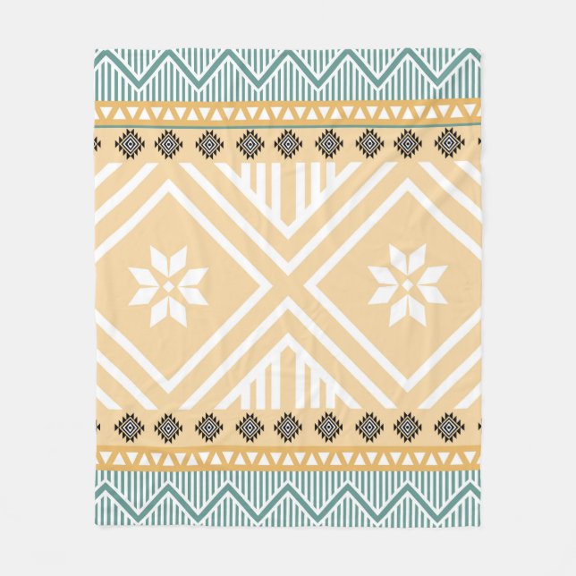 Pastel Native Fabric Seamless Pattern,  Thai Nativ Fleece Blanket (Front)