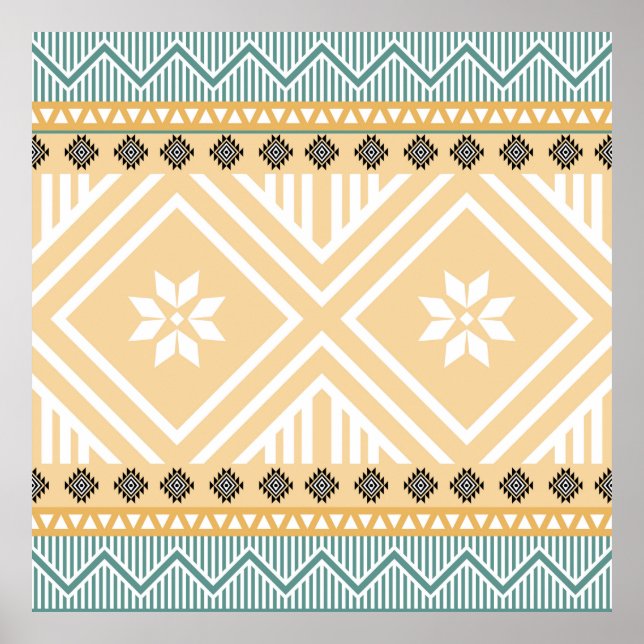 Pastel Native Fabric Seamless Pattern,  Thai Nativ Poster (Front)
