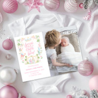 Pastel Nativity Baby Announcement Photo Card