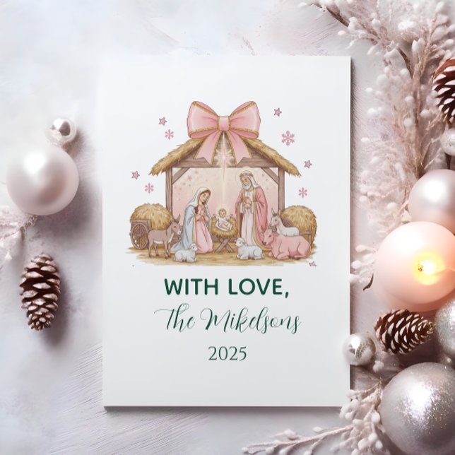 Pastel Nativity Christmas Holiday Card (Creator Uploaded)
