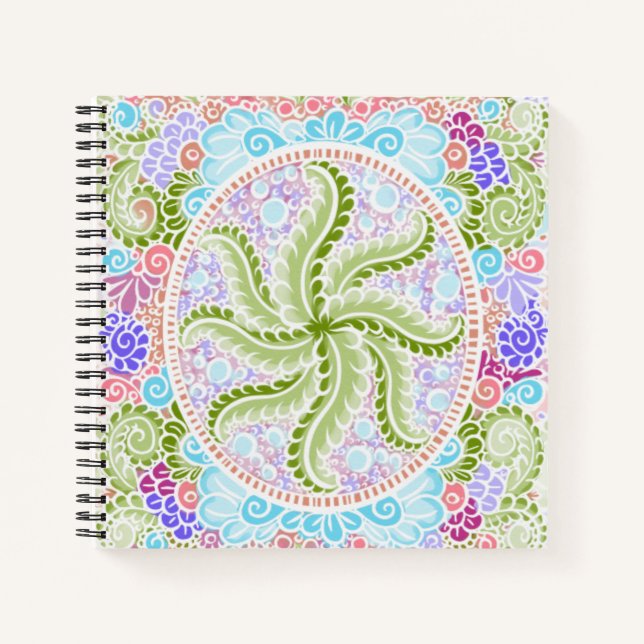 Pastel Nature Mandala Art Notebook (Front)