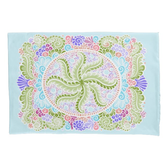 Pastel Nature Mandala Art Pillowcase (Front)