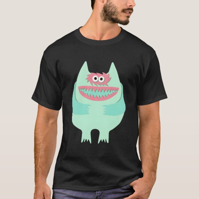 Pastel Nauga Stuffed Animal Monster Throwback T-Shirt (Front)