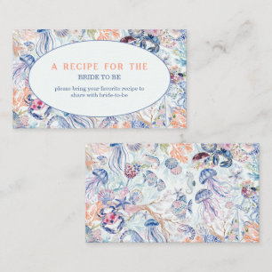 Pastel Nautical Bridal Shower Recipe Enclosure Card