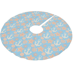 Pastel Nautical Pattern Brushed Polyester Tree Skirt