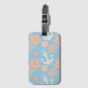 Pastel Nautical Pattern Luggage Tag