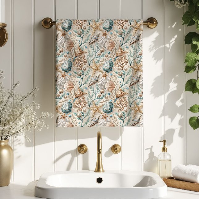 Pastel Nautical Towel Light Brown Seaside Touch (Pastel Nautical Towel Light Brown Seaside Touch)