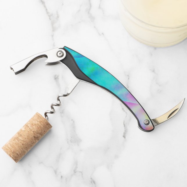 Pastel Neon Rainbow Gradient Art Corkscrew (Front)