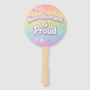 Pastel Neurodivergent & Proud Party Candy Favours Hand Fan