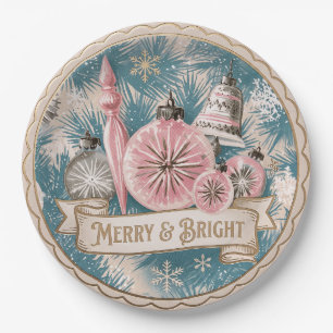 Pastel Nostalgia: Mid-Century Glass Ornaments Paper Plate