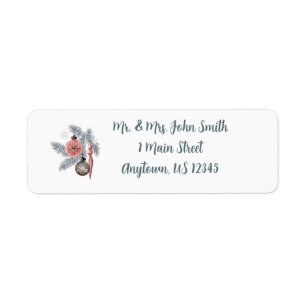 Pastel Nostalgia: Mid-Century Glass Ornaments Return Address Label