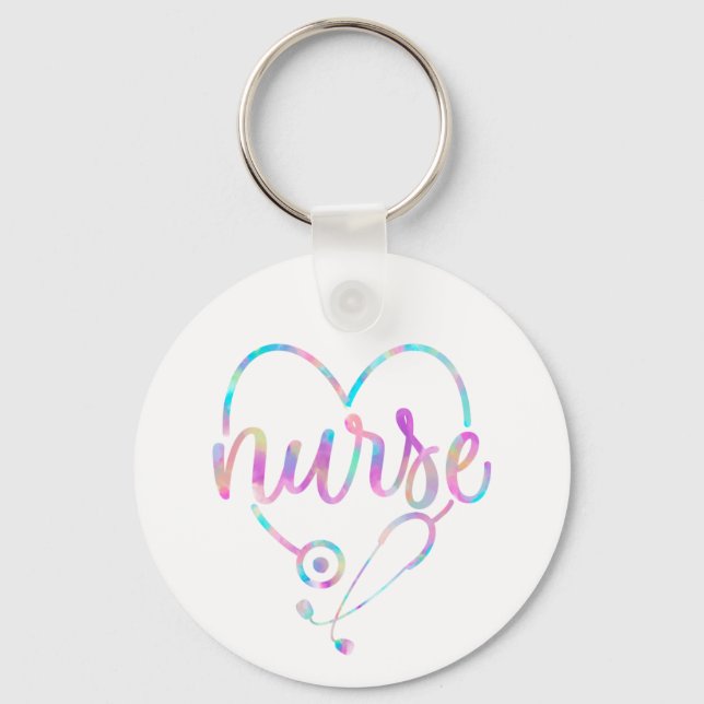 Pastel Nurse Stethoscope Keychain (Front)
