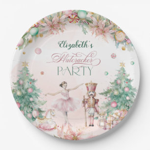 Pastel Nutcracker Ballerina Birthday Party Paper Plate