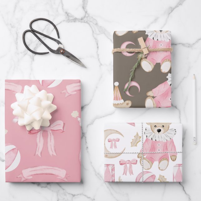 Pastel Nutcracker Ballet Wrapping Paper Sheet (Front)