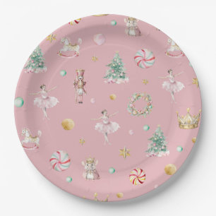 Pastel Nutcracker Christmas Birthday Party Paper Plate