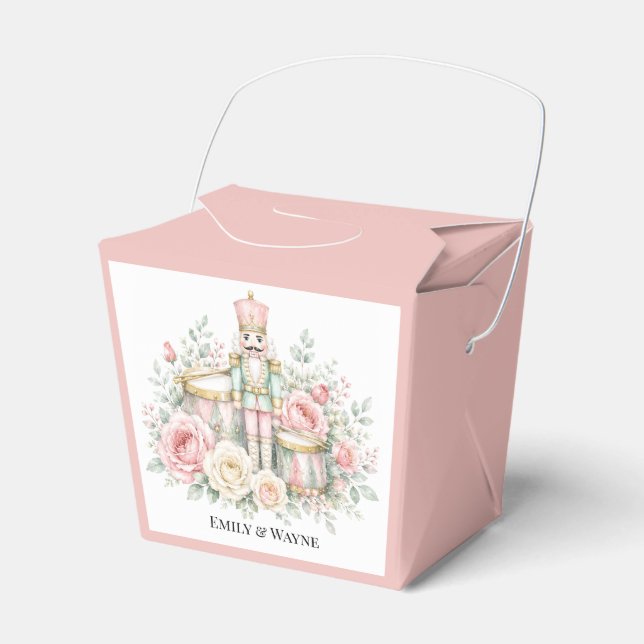 Pastel Nutcracker Christmas Wedding  Favour Box (Front Side)