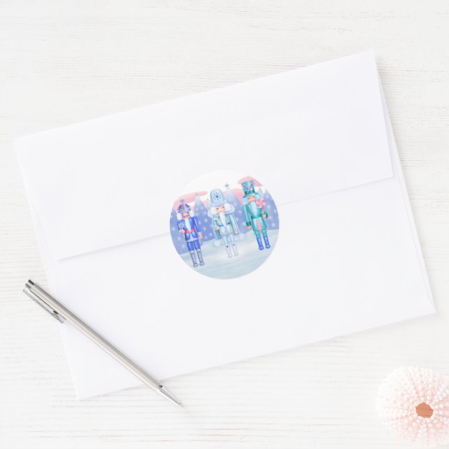 Pastel Nutcracker Kings Classic Round Sticker (Envelope)