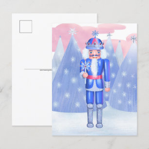 Pastel Nutcracker Snowflake King Postcard