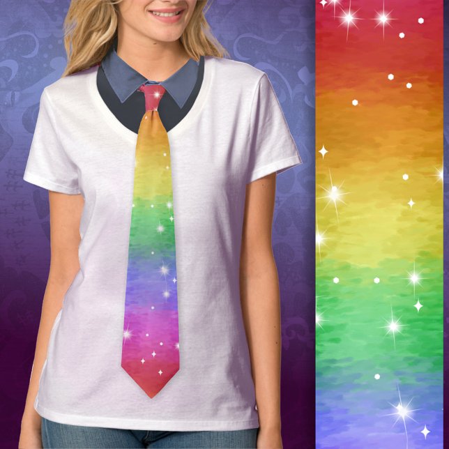 Pastel Ocean Impressionist Rainbow Sparkle Tie (Creator Uploaded)