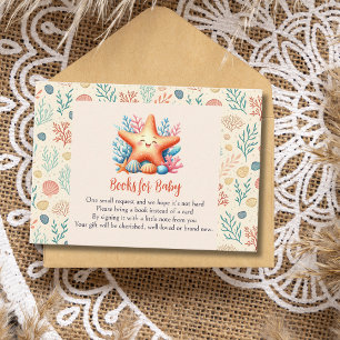 Pastel Ocean Starfish Baby Shower Books For Baby Enclosure Card