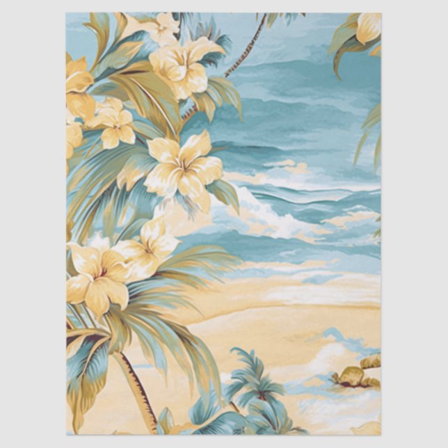 Pastel Ocean View Decoupage Tissue Paper (Front)