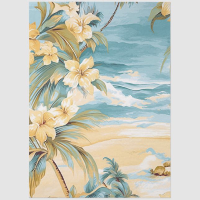 Pastel Ocean View Decoupage Tissue Paper (Front)