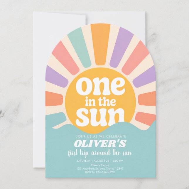 Pastel Ocean Wave Baby Invitation (Front)
