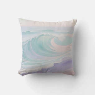 Pastel Ocean Wave Painting Cushion