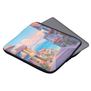 Pastel Okinawa Seaside Street Laptop Sleeve