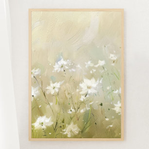 Pastel Olive Green Wildflower Meadow Print 2 of 3