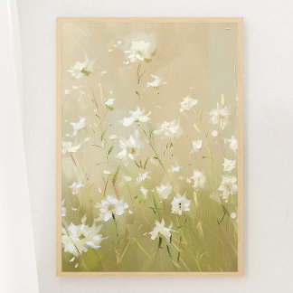 Pastel Olive Green Wildflower Meadow Print 3 of 3