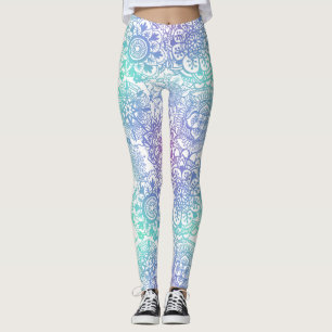 Pastel Ombre Boho Mandala Pattern Leggings