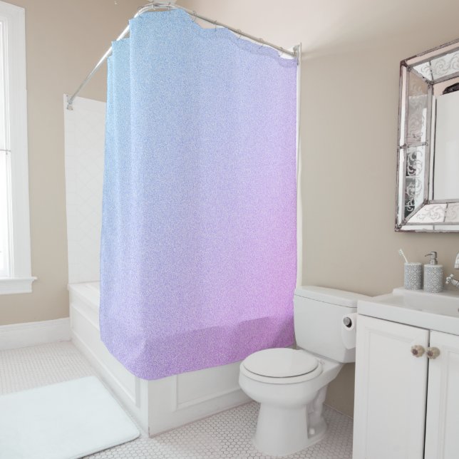 Pastel Ombre Glitter Shower Curtain (In Situ)