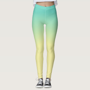 Pastel Ombre Leggings - Green to Yellow Gradient