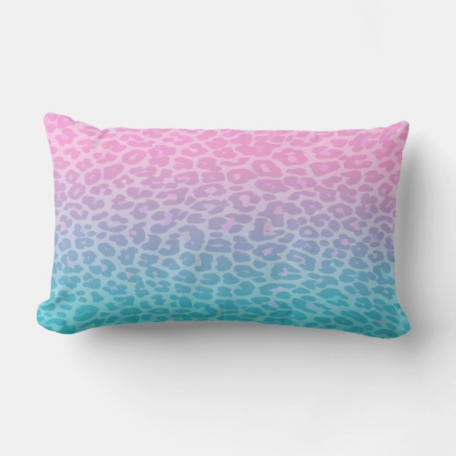 Pastel Ombre Leopard Lumbar Cushion (Front)