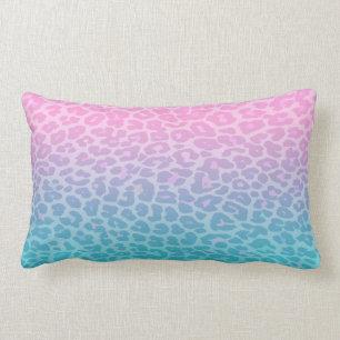 Pastel Ombre Leopard Lumbar Cushion